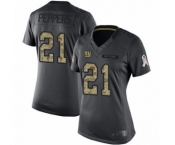 Women's New York Giants #21 Jabrill Peppers Limited Black 2016 Salute to Service Football Jersey