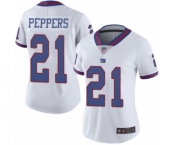 Women's New York Giants #21 Jabrill Peppers Limited White Rush Vapor Untouchable Football Jersey