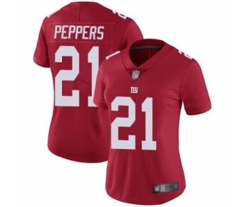 Women's New York Giants #21 Jabrill Peppers Red Alternate Vapor Untouchable Limited Player Football Jersey