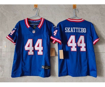 Women's New York Giants #44 Cam Skattebo Blue F.U.S.E. Throwback Limited Stitched Jersey