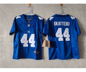 Women's New York Giants #44 Cam Skattebo Blue F.U.S.E. Vapor Limited Stitched Jersey
