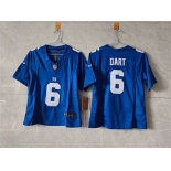 Women's New York Giants #6 Jaxson Dart Blue F.U.S.E. Vapor Limited Stitched Jersey Women's New York Giants #6 Jaxson Dart Blue F.U.S.E. Vapor Limited Stitched Jersey