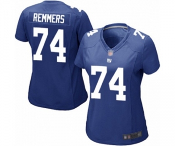 Women's New York Giants #74 Mike Remmers Game Royal Blue Team Color Football Jersey