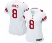 Women's New York Giants #8 Daniel Jones Game White Football Jersey