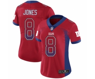 Women's New York Giants #8 Daniel Jones Limited Red Rush Drift Fashion Football Jersey