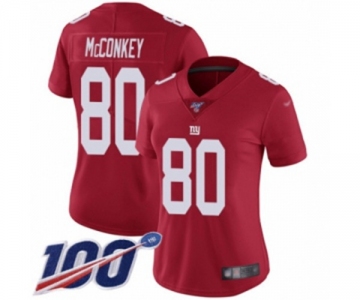 Women's New York Giants #80 Phil McConkey Red Limited Red Inverted Legend 100th Season Football Jersey