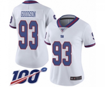 Women's New York Giants #93 B.J. Goodson Limited White Rush Vapor Untouchable 100th Season Football Jersey