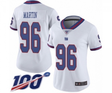Women's New York Giants #96 Kareem Martin Limited White Rush Vapor Untouchable 100th Season Football Jersey