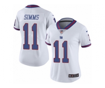 Women's Nike New York Giants #11 Phil Simms Limited White Rush NFL Jersey