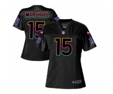 Women's Nike New York Giants #15 Brandon Marshall Black NFL Fashion Game Jersey