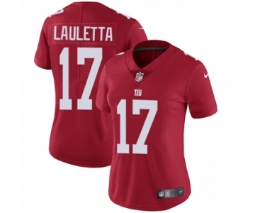 Women's Nike New York Giants #17 Kyle Lauletta Red Alternate Vapor Untouchable Elite Player NFL Jersey