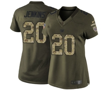 Women's Nike New York Giants #20 Janoris Jenkins Limited Green Salute to Service NFL Jersey