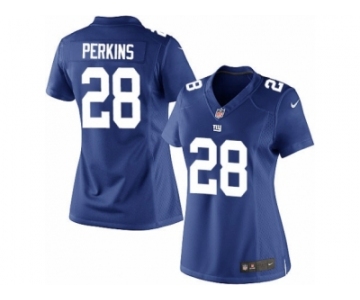 Women's Nike New York Giants #28 Paul Perkins Limited Royal Blue Team Color NFL Jersey