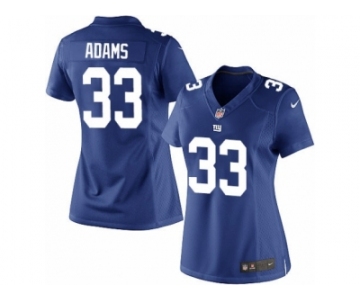 Women's Nike New York Giants #33 Andrew Adams Limited Royal Blue Team Color NFL Jersey