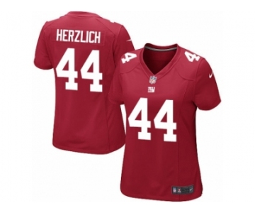 Women's Nike New York Giants #44 Mark Herzlich Game Red Alternate NFL Jersey