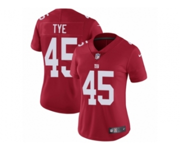 Women's Nike New York Giants #45 Will Tye Vapor Untouchable Limited Red Alternate NFL Jersey