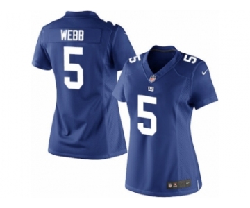 Women's Nike New York Giants #5 Davis Webb Limited Royal Blue Team Color NFL Jersey