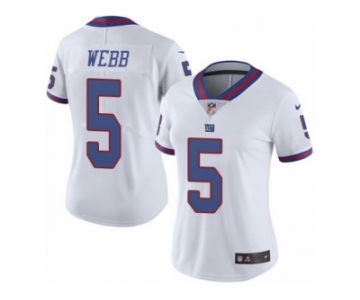 Women's Nike New York Giants #5 Davis Webb Limited White Rush NFL Jersey
