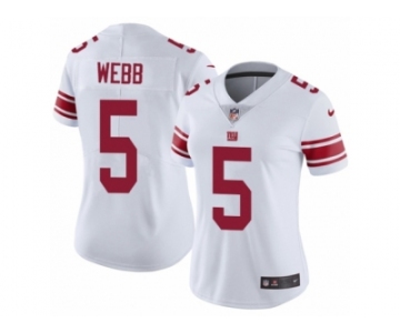 Women's Nike New York Giants #5 Davis Webb Vapor Untouchable Limited White NFL Jersey