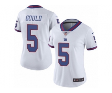 Women's Nike New York Giants #5 Robbie Gould Limited White Rush NFL Jersey
