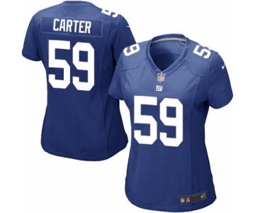Women's Nike New York Giants #59 Lorenzo Carter Game Royal Blue Team Color NFL Jersey