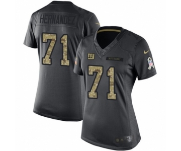 Women's Nike New York Giants #71 Will Hernandez Limited Black 2016 Salute to Service NFL Jersey