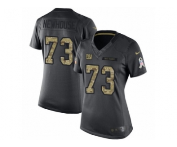 Women's Nike New York Giants #73 Marshall Newhouse Limited Black 2016 Salute to Service NFL Jersey