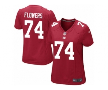Women's Nike New York Giants #74 Ereck Flowers Game Red Alternate NFL Jersey
