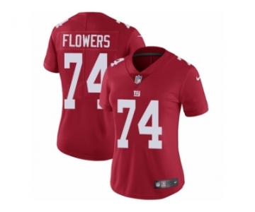 Women's Nike New York Giants #74 Ereck Flowers Vapor Untouchable Limited Red Alternate NFL Jersey