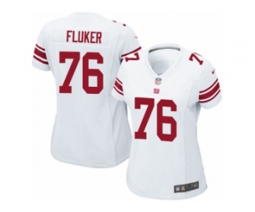 Women's Nike New York Giants #76 D.J. Fluker Limited White NFL Jersey