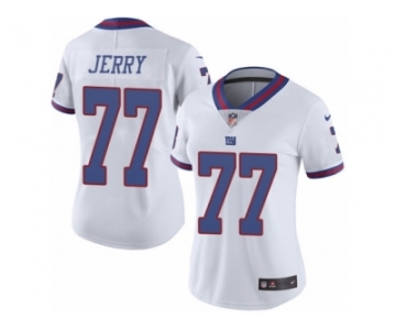 Women's Nike New York Giants #77 John Jerry Limited White Rush NFL Jersey