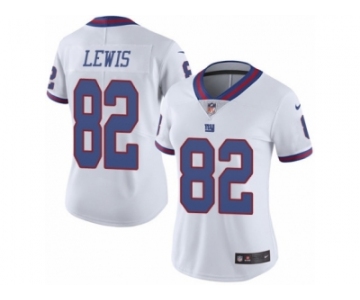 Women's Nike New York Giants #82 Roger Lewis Limited White Rush NFL Jersey