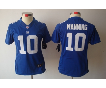 nike women nfl jerseys new york giants #10 manning blue[nike limited]