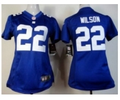 nike women nfl jerseys new york giants #22 wilson blue[nike]