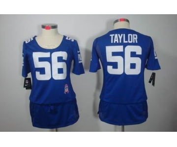 nike women nfl jerseys new york giants #56 taylor blue[breast cancer awareness]