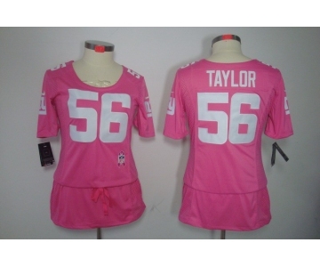 nike women nfl jerseys new york giants #56 taylor pink[breast cancer awareness]