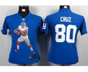 nike women nfl jerseys new york giants #80 cruz blue[portrait fashion]