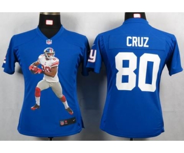nike women nfl jerseys new york giants #80 cruz blue[portrait fashion]