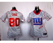 nike women nfl jerseys new york giants #80 cruz [fem fan zebra]