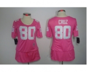 nike women nfl jerseys new york giants #80 cruz pink[breast cancer awareness]