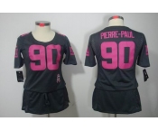 nike women nfl jerseys new york giants #90 pierre.paul dk.grey[breast cancer awareness]