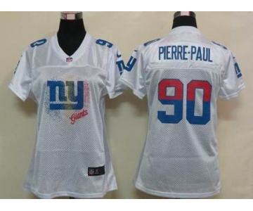 nike women nfl jerseys new york giants #90 pierre.paul white[2012 fem fan]