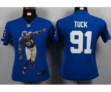 nike women nfl jerseys new york giants #91 tuck blue[portrait fashion]