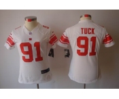 nike women nfl jerseys new york giants #91 tuck white[nike limited]