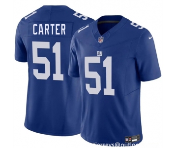 Youth New York Giants #51 Abdul Carter Blue 2025 Draft F.U.S.E. Vapor Untouchable Limited Stitched Jersey