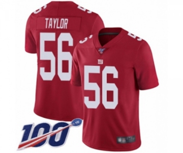 Youth New York Giants #56 Lawrence Taylor Red Limited Red Inverted Legend 100th Season Football Jersey