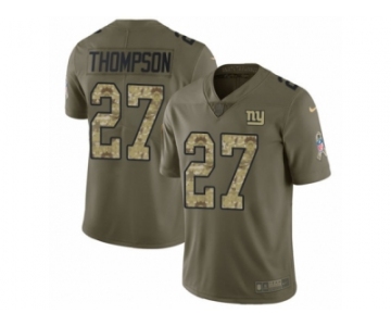 Youth Nike New York Giants #27 Darian Thompson Limited Olive Camo 2017 Salute to Service NFL Jersey