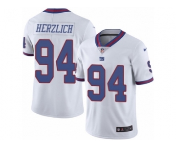 Youth Nike New York Giants #94 Mark Herzlich Limited White Rush NFL Jersey