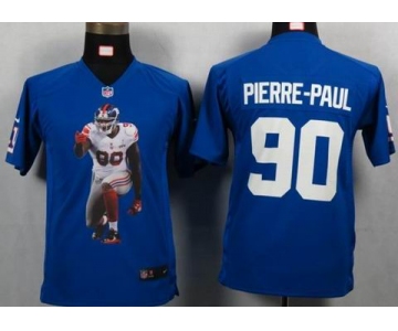 nike youth nfl jerseys new york giants #90 pierre-paul blue[portrait fashion]