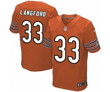 Men's Nike Chicago Bears #33 Jeremy Langford Elite Orange Alternate NFL Jersey
